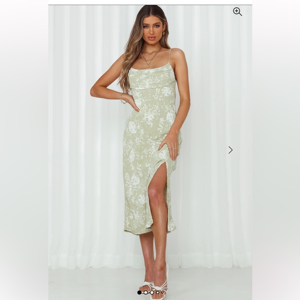 Hello Molly TOTALLY WILD MIDI DRESS OLIVE